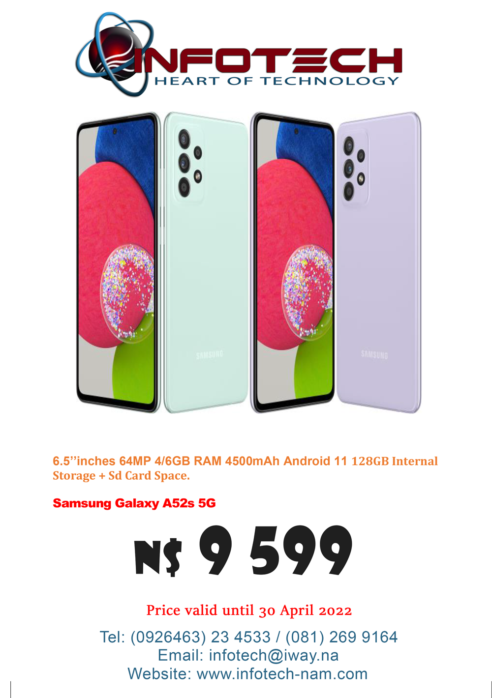 Samsung Galaxy A52s 5G for sale in Oranjemund.